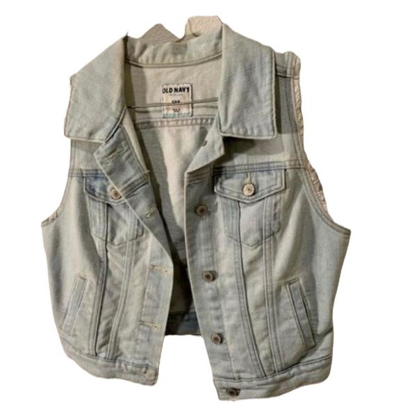 Vintage Old Navy Light Wash Distressed Vest - Picture 4 of 4